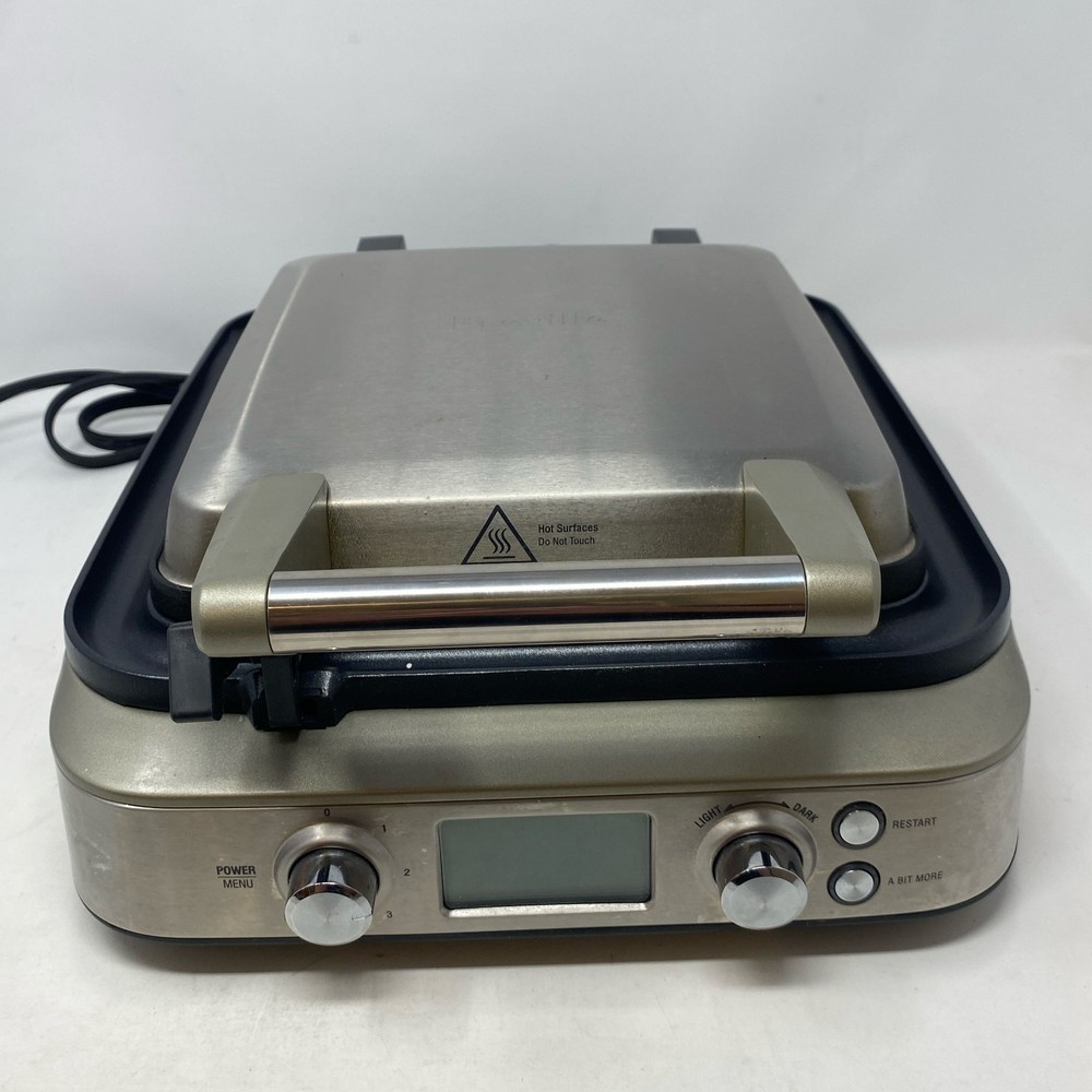 Breville Smart Waffle Pro 4-Slice Waffle Maker, Silver