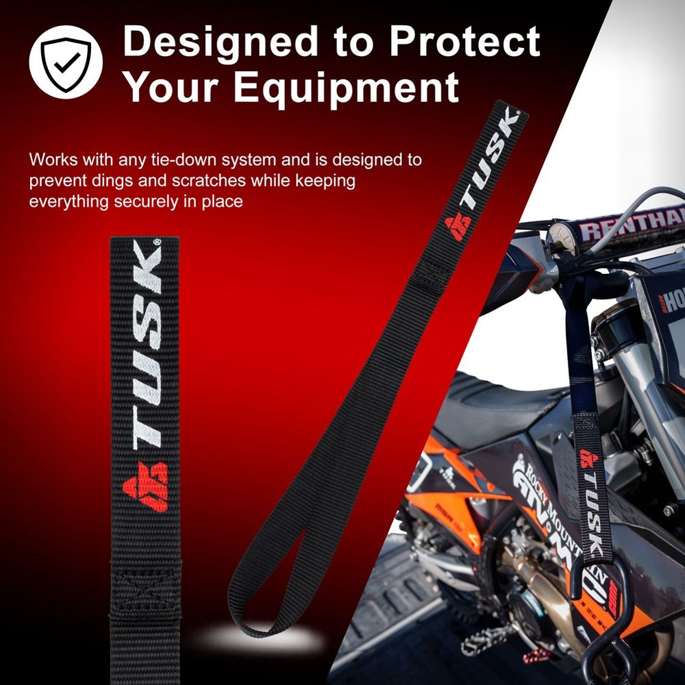 Tusk Soft Hook Tie-Down Extension Straps 16" Black