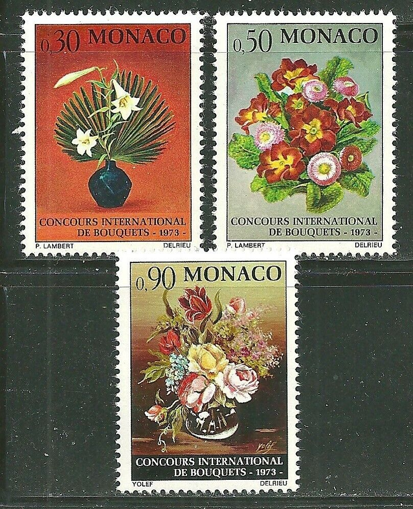 MONACO 1972 COMPLETE SET MINT NEVER HINGED MNH SCOTT 846-848