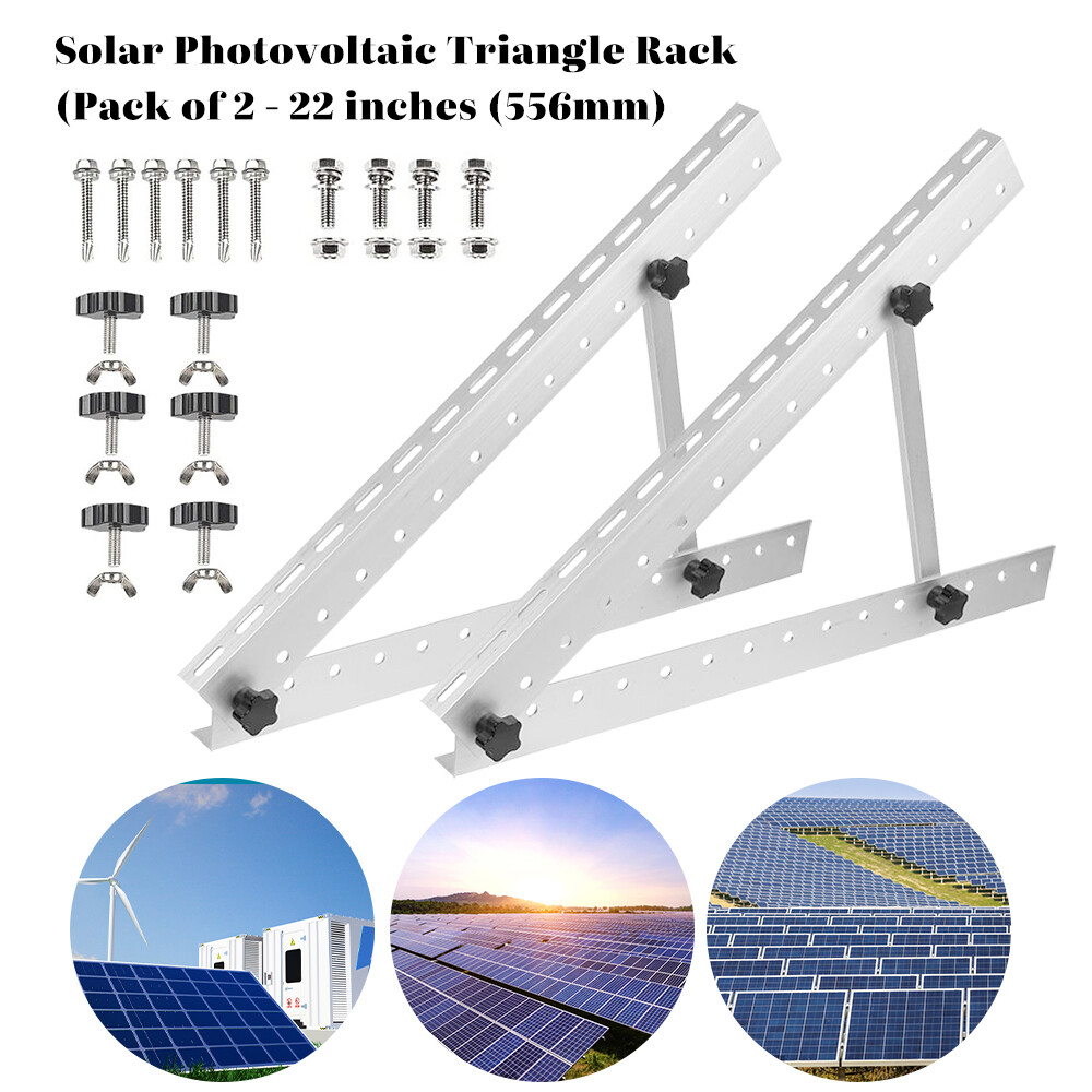 2x 28" Solar Panel RV Tilt Mount Brackets Kit Roof Flat Surface Adjustable Frame