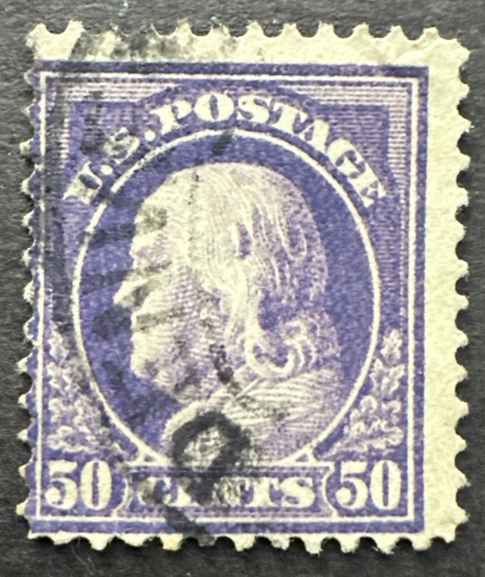 US 1912 Scott# 422 Used Stamp Perf 12 Franklin 50c