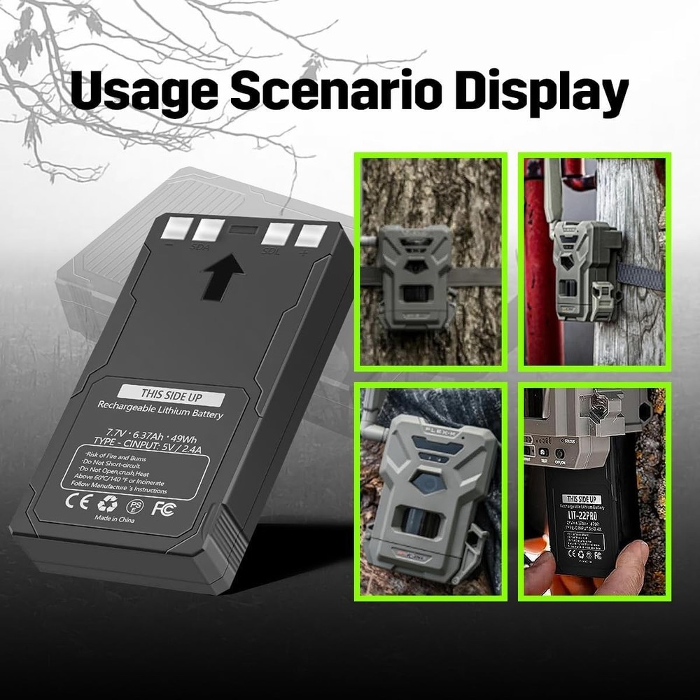 1-PACK Rechargeable LIT-22 Battery Compatible with Trail Camera Flex-M Flex G-36