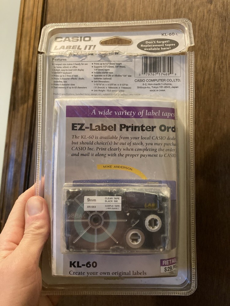 Casio Label It! EZ-Label Printer Compact Model KL-60-L Brand New