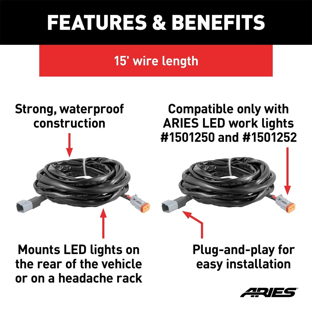 ARIES 1501243 LED Light Extension Harnesses