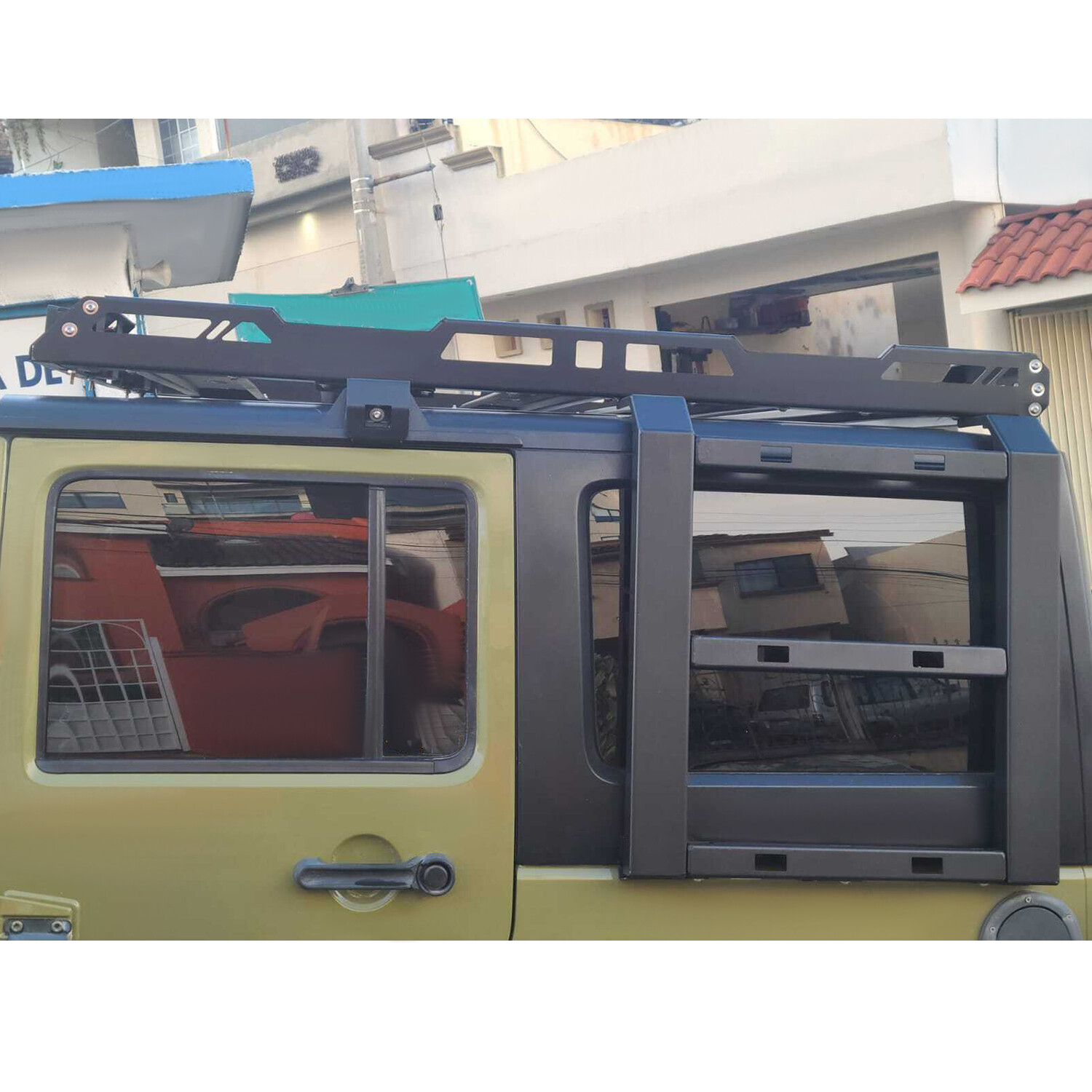 Roof Rack Cargo Basket Luggage Carrier & Ladders For 2007-2018 Jeep Wrangler JK