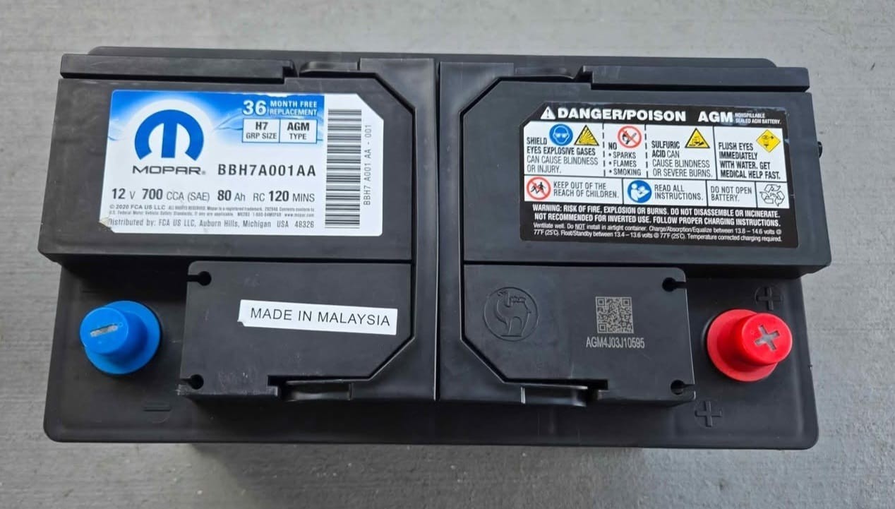 Genuine Battery Mopar AGM Storage BBH7A001AA