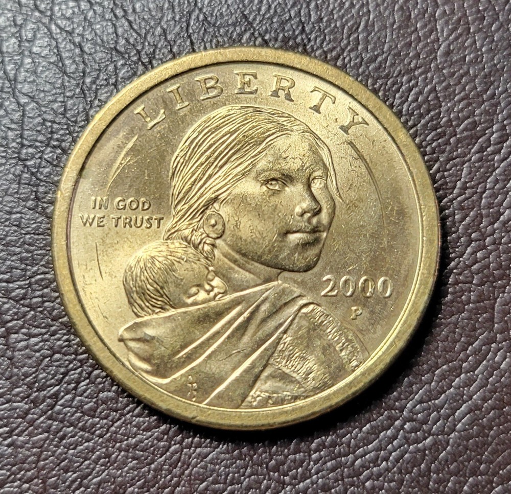 2000 P Sacagawea Liberty Dollar Rare Strike/Roller Error