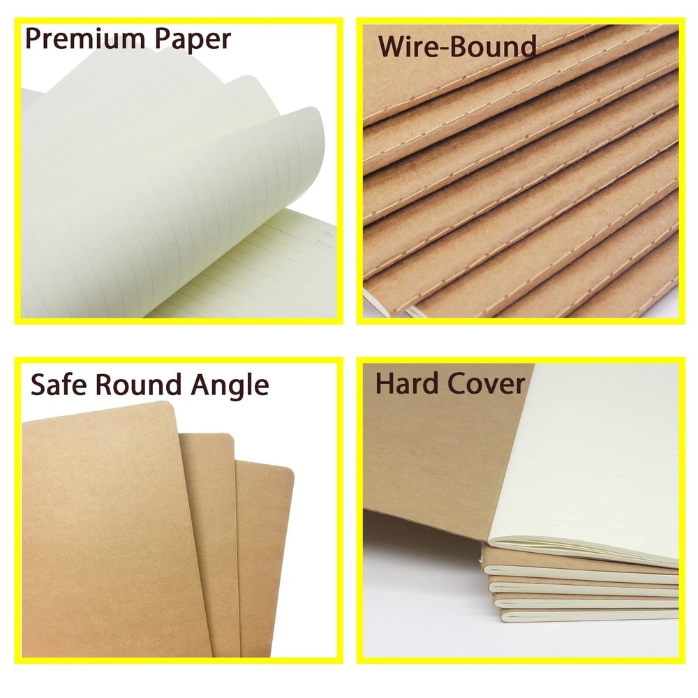 12 Pack 8.5x11 inch Large Lined Notebook Journals Bulk, 32 sheets / 64 Pages,...
