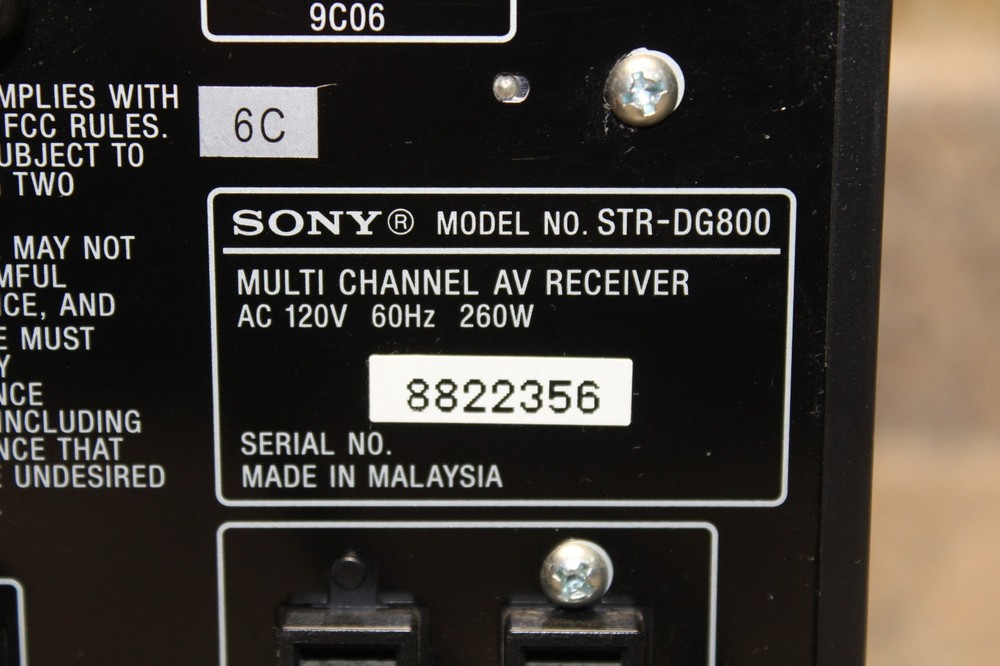 Sony STR-DG800 Multi Channel AV Receiver