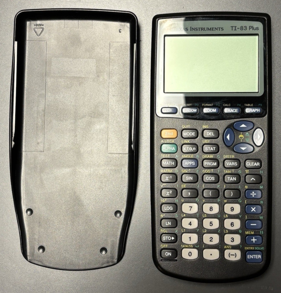 Texas Instruments TI-83 Plus graphing calculator with cover, pristine