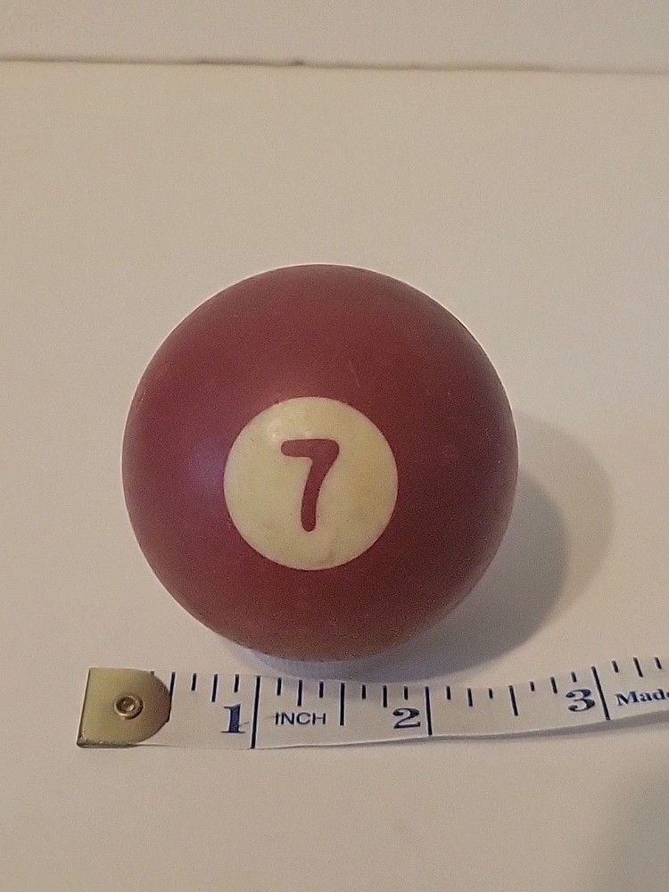 Vintage No. 7 Solid Red Pool Ball Billiard 2" Replacement (H)