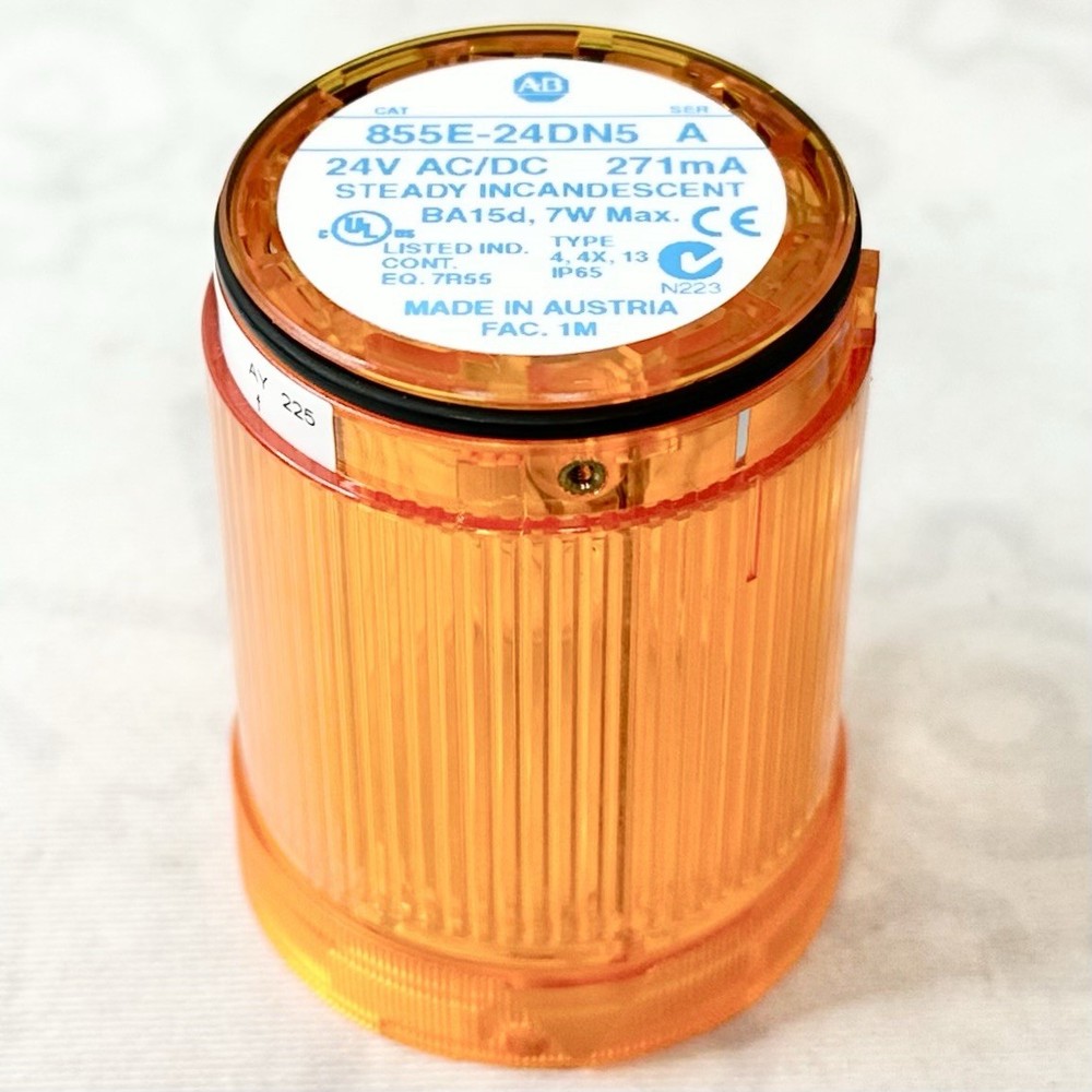 Allen Bradley 855E-24DN5 24VAC/DC Orange Stack Light Module BA15d 7W 855E Series