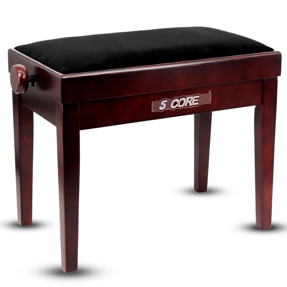 Adjustable Piano Bench 3.25" Thick Solid Wood Heavy Duty Stool