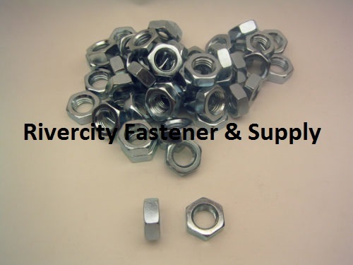 (100) 5/16-18 HEX JAM NUTS ZINC PLATED - THIN / HALF NUT