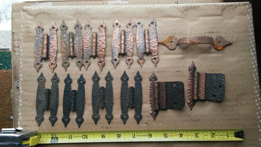 Vintage Hammered Colonial Cabinet Hinges lot