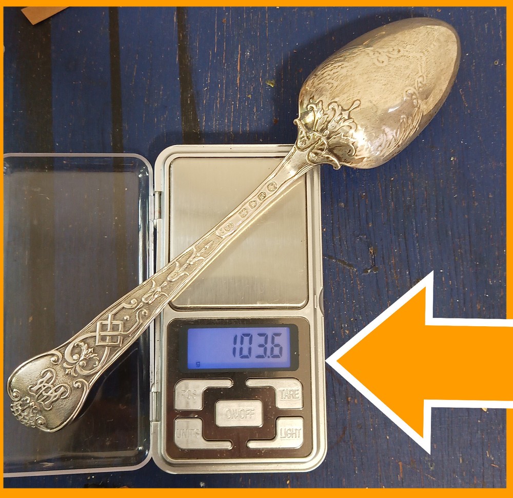 ORIGINAL ENGLISH SILVER SPOON 1000 SILVER With HALLMARKS