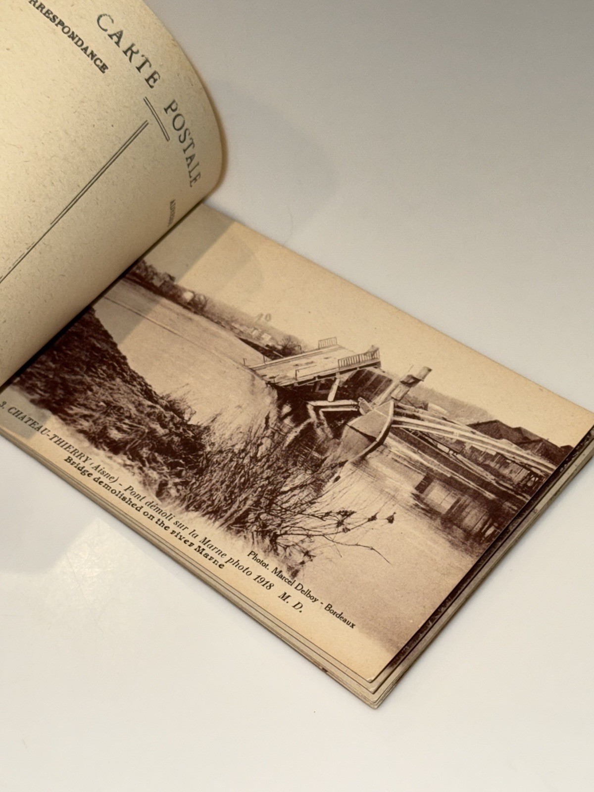 Vintage SET/12 Postcards Chateau-Thierry France Apres le Bombardement WW1 1918