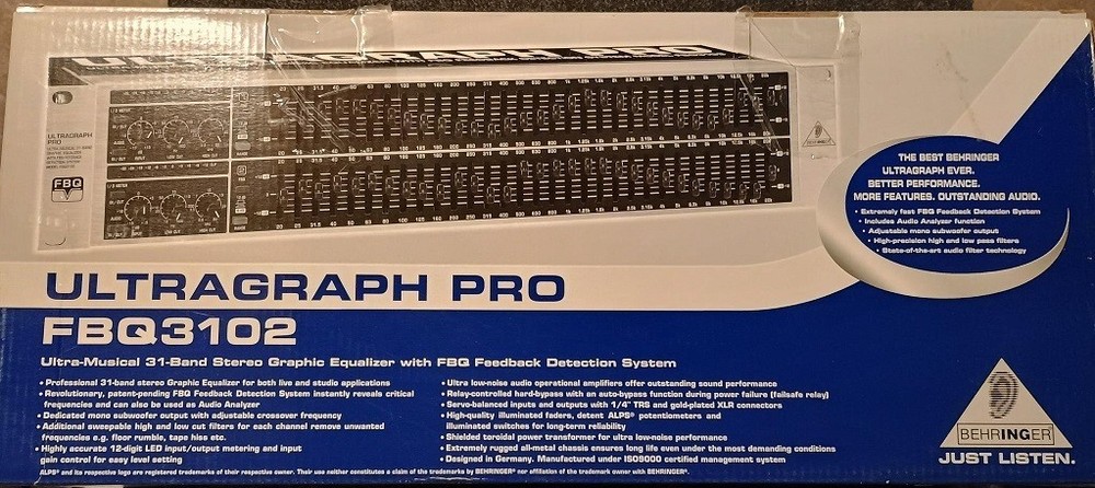 Behringer Ultragraph Pro Stereo Graphic Equalizer, FBQ3102