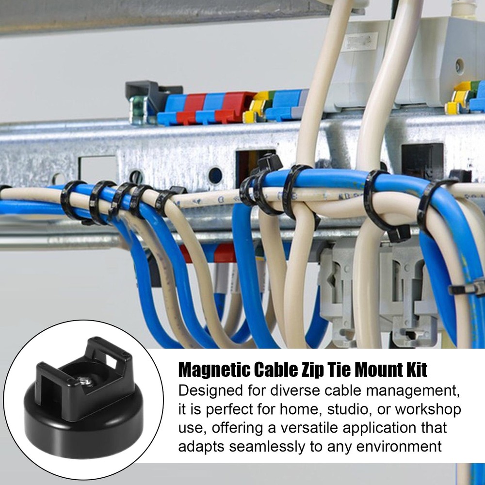 Hook Fixing Clips Holder Magnetic Cable Zip Tie Mounting Bases Suction Cup