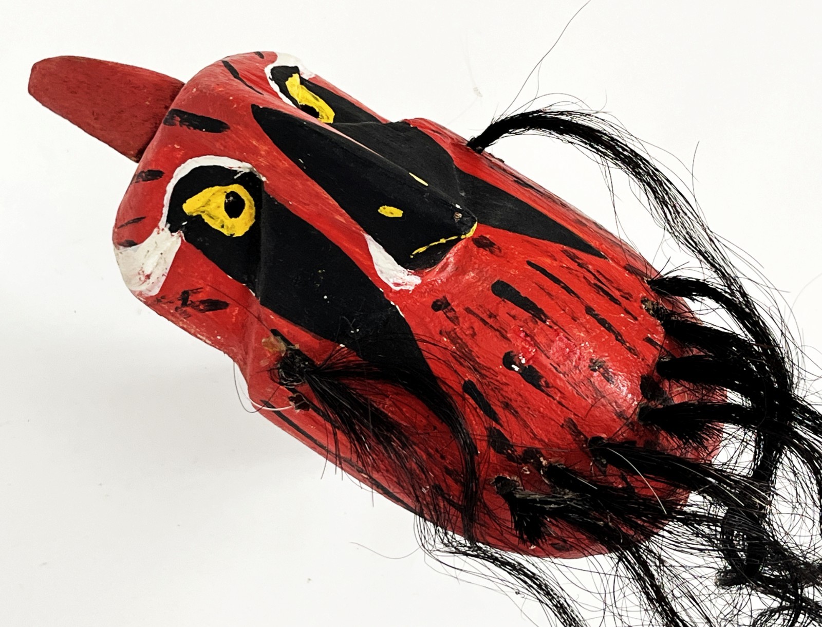 MAYO PASCOLA YAQUI FOLK ART ETHNOGRAPHIC CARVED WOOD OWL BIRD DANCE MASK SONORA