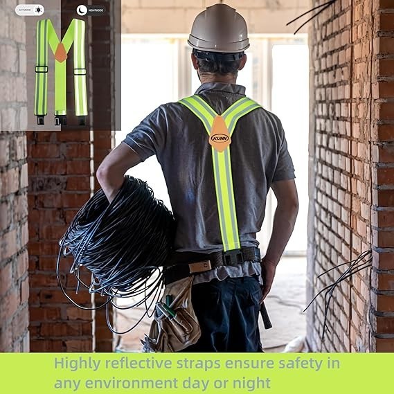 Safety Reflective Suspender Safety & High Visibility Men Work Suspender