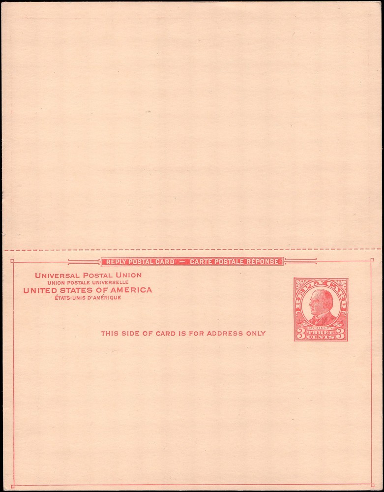 US #UY12 MNH VF Message/reply card