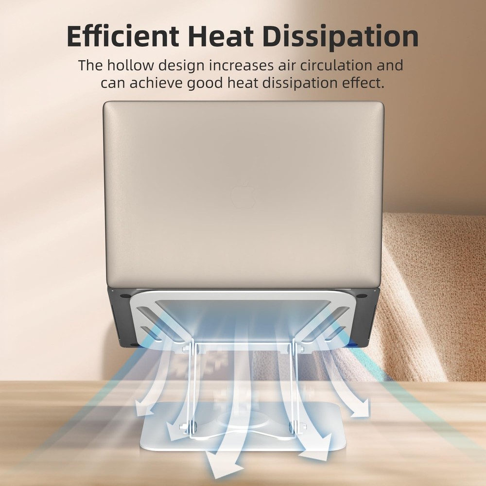 Laptop Stand for Desk Adjustable Computer Notebook Stand with 360° Rotating B...