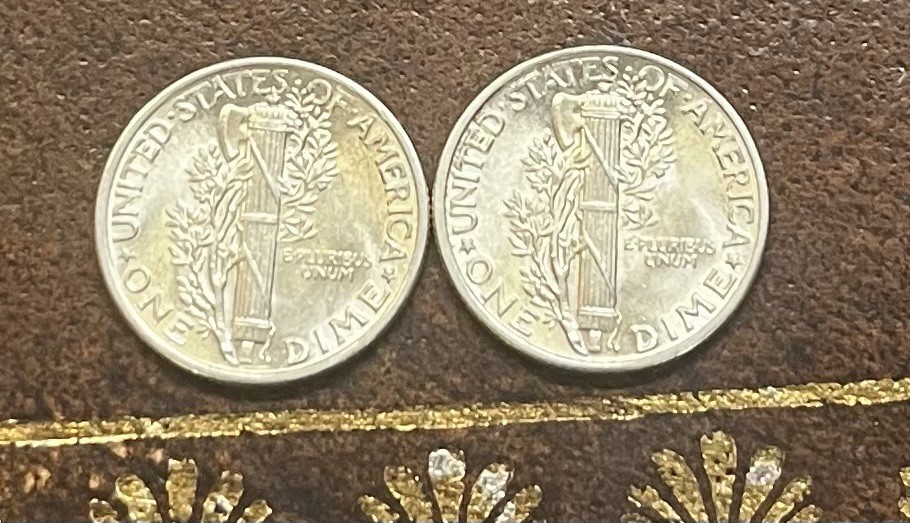 Pair 1942 Mercury Dimes - BU