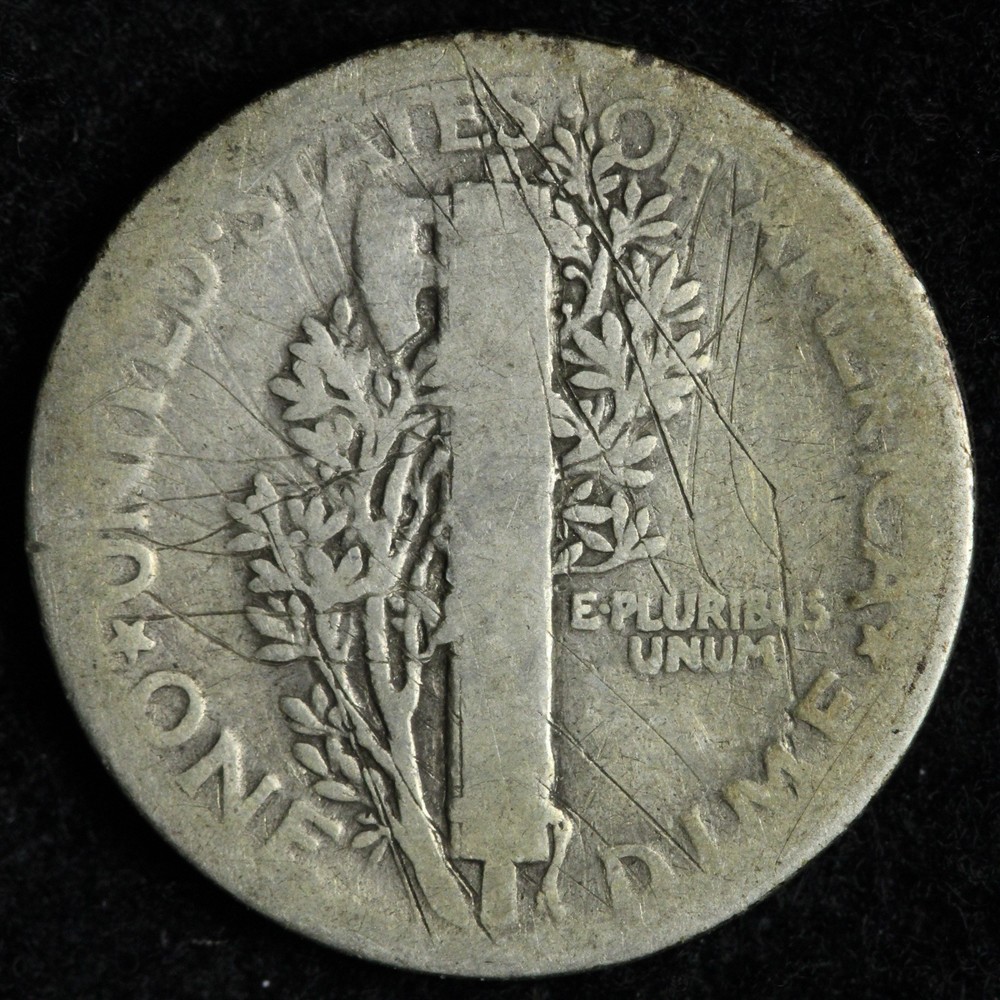 1921 Mercury Silver Dime E384 VKCE