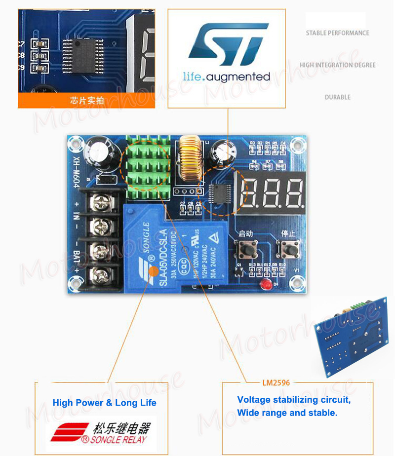 Battery Charger Automatic Charging Controller Module 30A 6V-60V 12V 24V 36V 48V