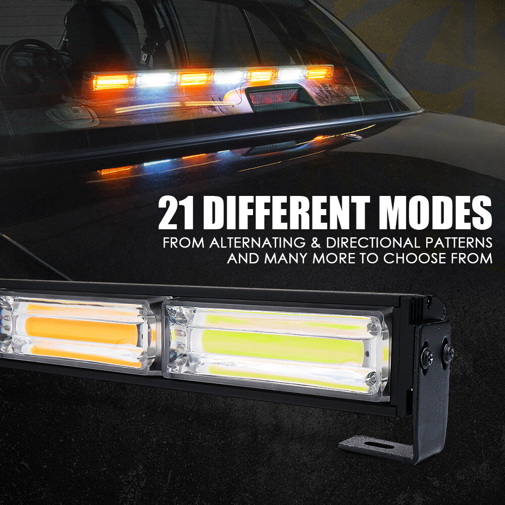 Xprite 31" COB LED Strobe Light Bar Interior Windshield Deck Hazard Work Lamp