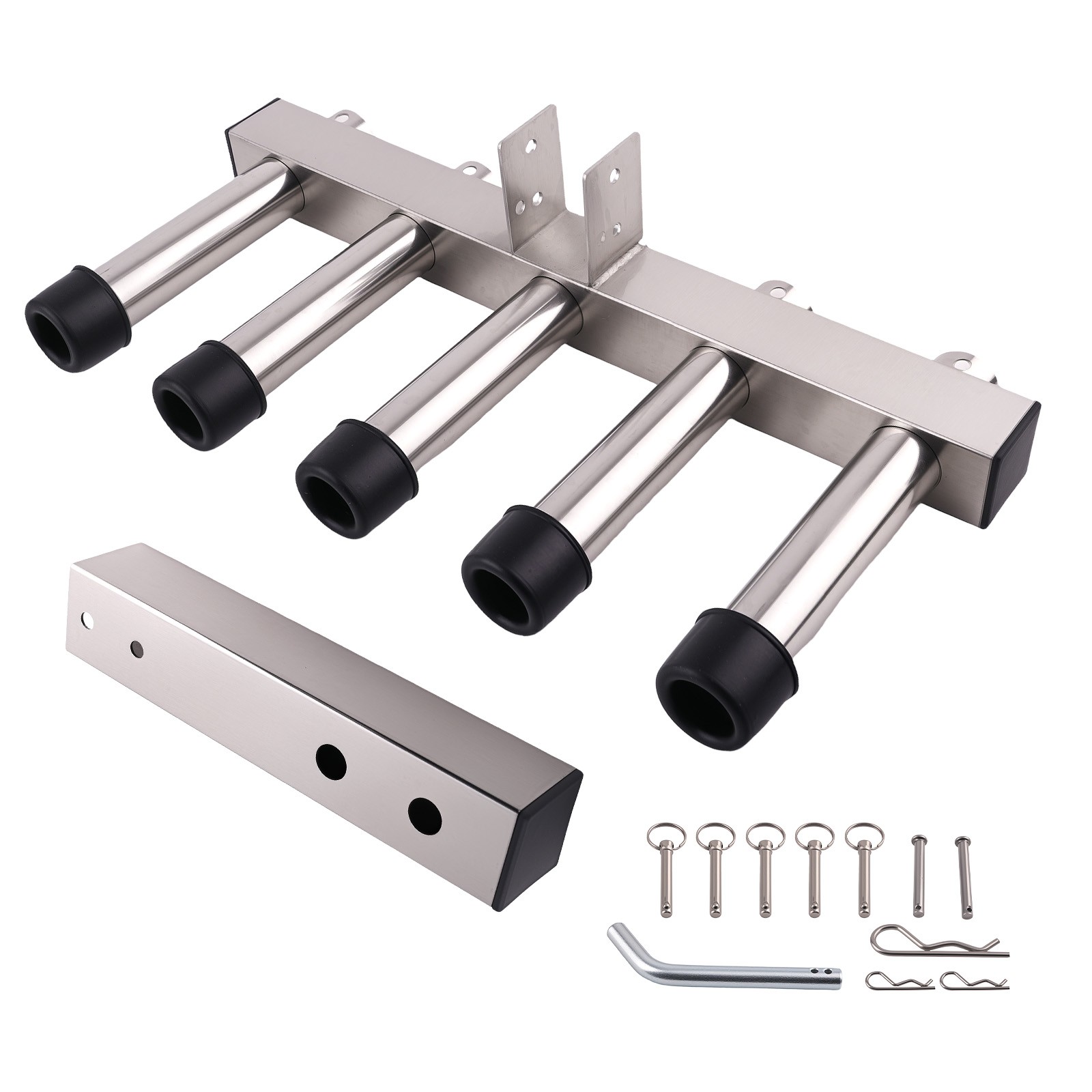 Stainless Steel Hitch Fishing Rod Holder 5 Link Tube for 2" Hitch Receivers