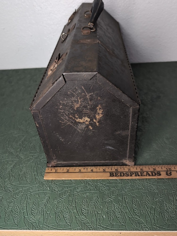 Vintage Dunlap 19” X 7” X 9” Tool Box With Tray Insert