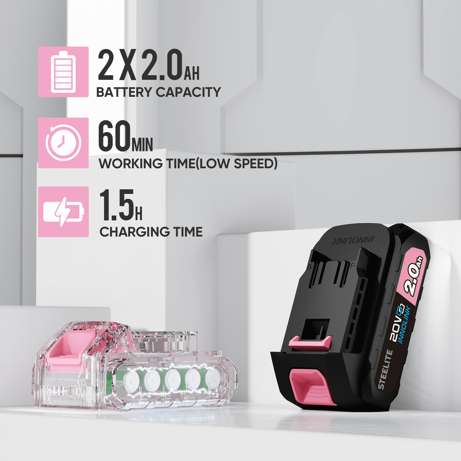 Steelite Electric Cordless Leaf Blower 150 MPH/600 CFM 6 Speed w/ 2.0Ah Battery