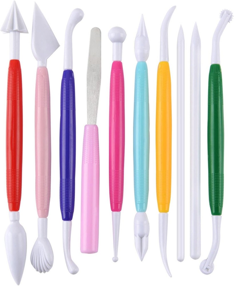 10-Piece Plastic Clay Tool Set, Double-Headed Ceramic Pottery Tool Set