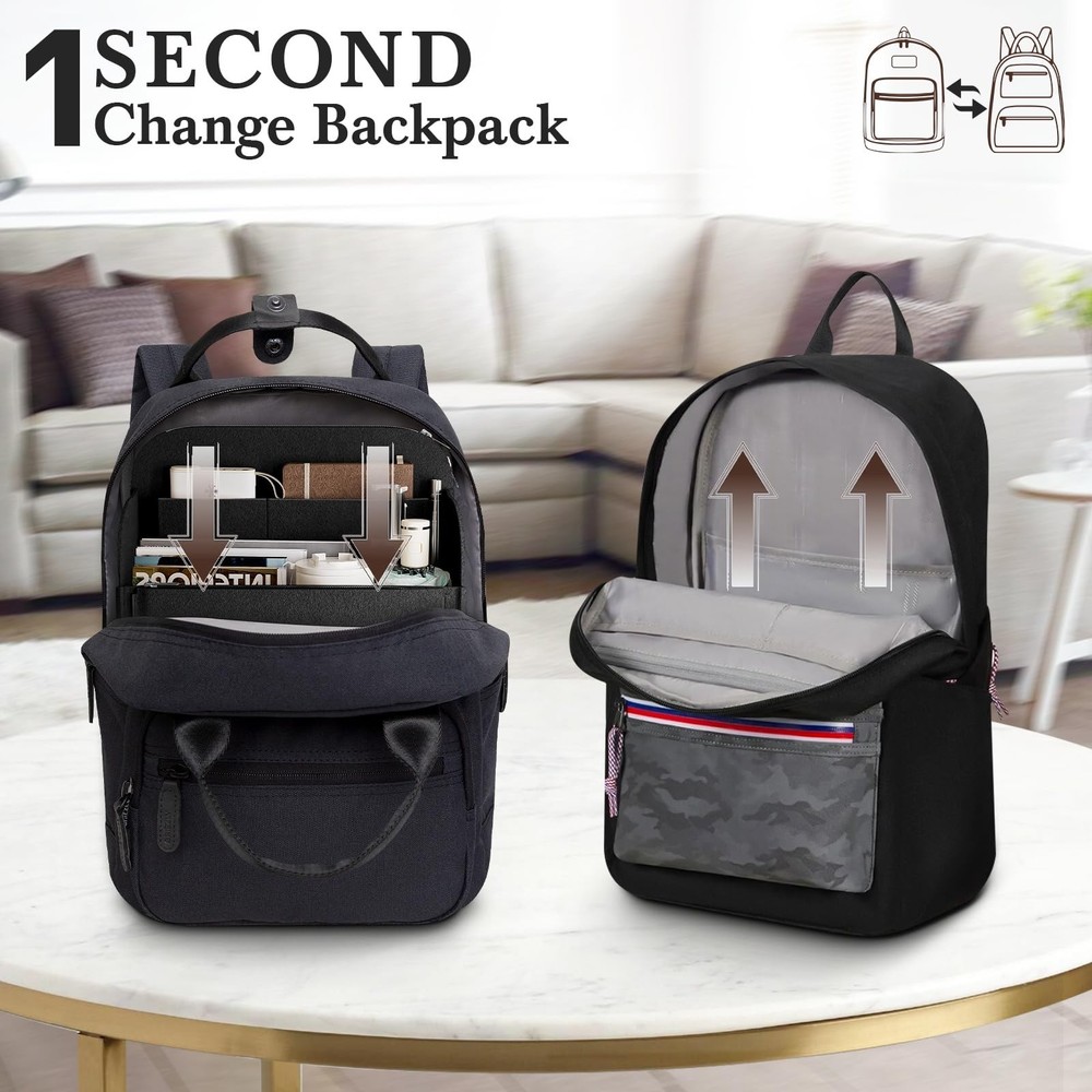APSOONSELL Backpack Organizer Insert, Felt Bag for L, Black