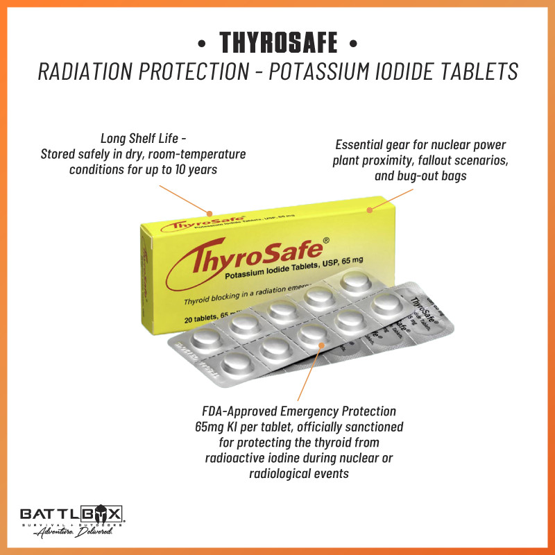 Thyrosafe 65mg Potassium Iodide Tablets Radiation Protection (20 Pack)