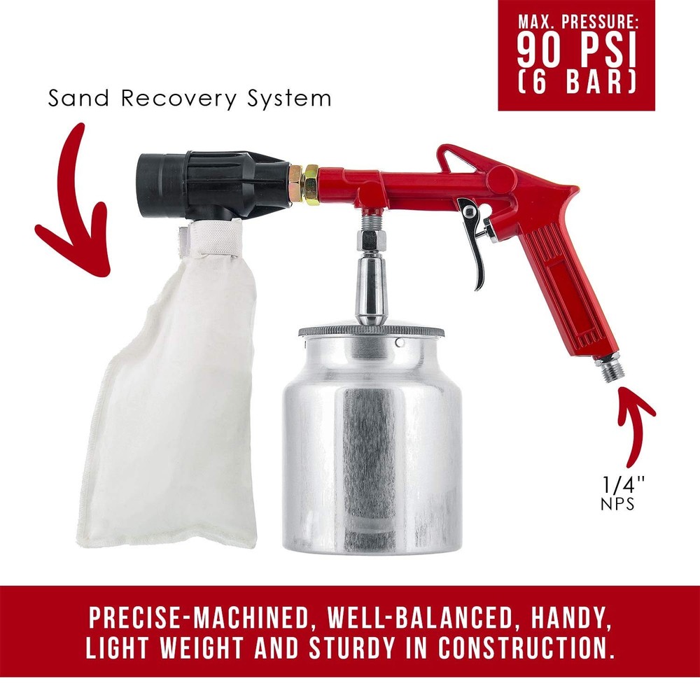 Sand Blaster Kit with Recovery System, Compressor Sandblaster Tool, Abrasive ...
