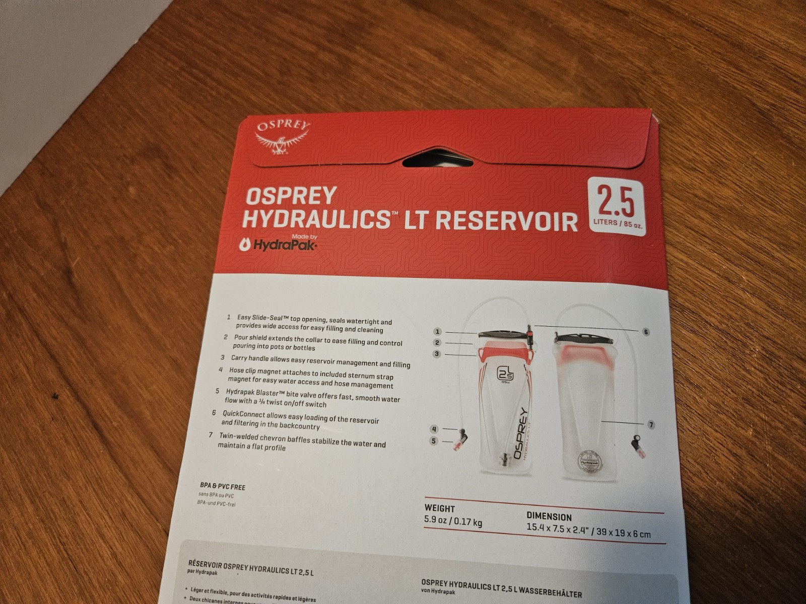 Osprey Hydraulics LT Reservoir 2.5L Hydration Bladder Magnet Lightweight New