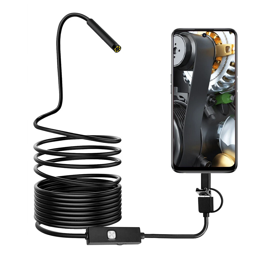 7MM Waterproof HD Endoscope USB Borescope Inspection Snake Camera For Android PC