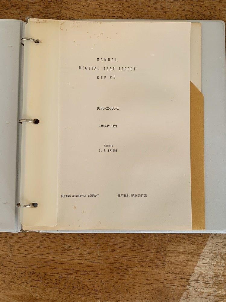 Manual Digital Test Target BTP #4 Boeing Navy Systems Advanced Projects Division