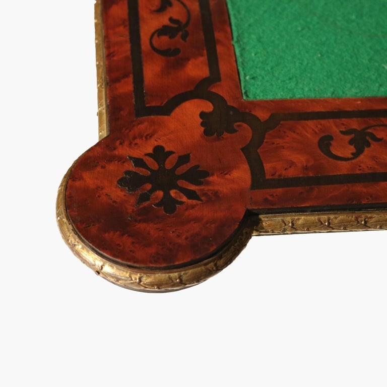 Antique Ebonized, Ormolu & Inlay Card Table C1880