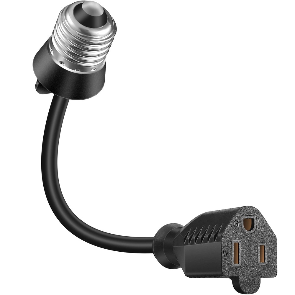 Light Socket to Plug Adapter 8.46 Inch Light Bulb E26/E27 Outlet Socket to 3 ...