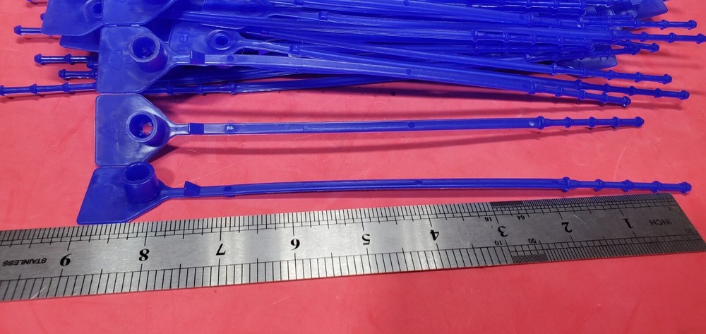 Lot 100 Metrc Adjustable Pull-Up Strap Seal Blue 8" Long