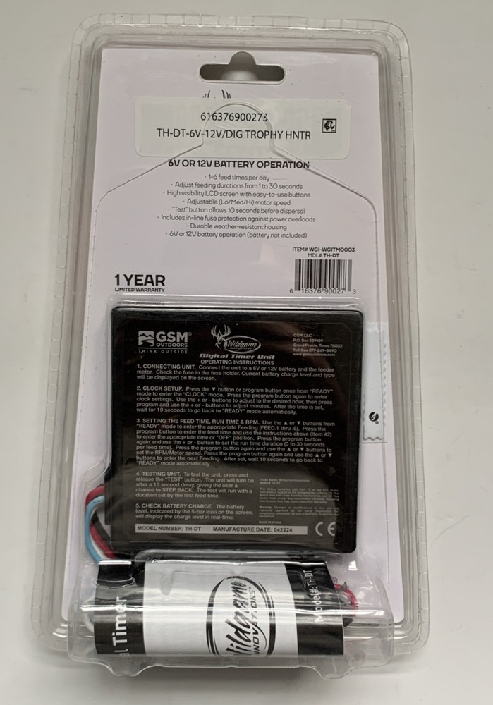 Wildgame INNOVATION GAME FEEDER TIMER 6V 12V DEER TURKEY DIGITAL CONTROLLER