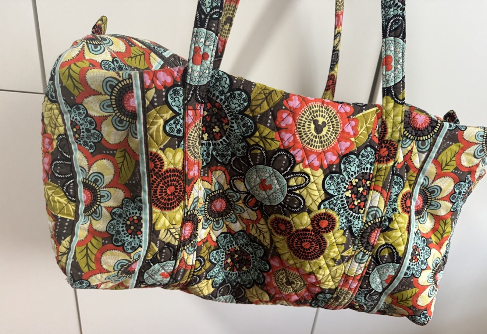 Vera Bradley Disney Parks, Perfect Petals, XL Large Duffel, Mickey Mouse, Floral