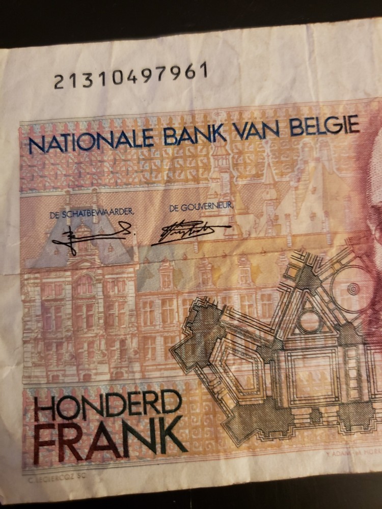 100 Belgian Francs Banknote 1823-1894