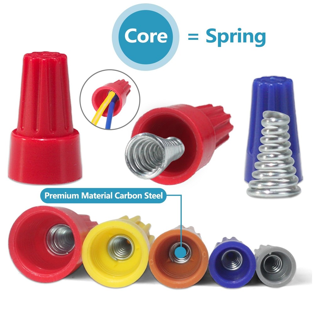 150PCS Electrical Wire Caps Wire Connectors Nuts Kit, Insulating Insert Twist...