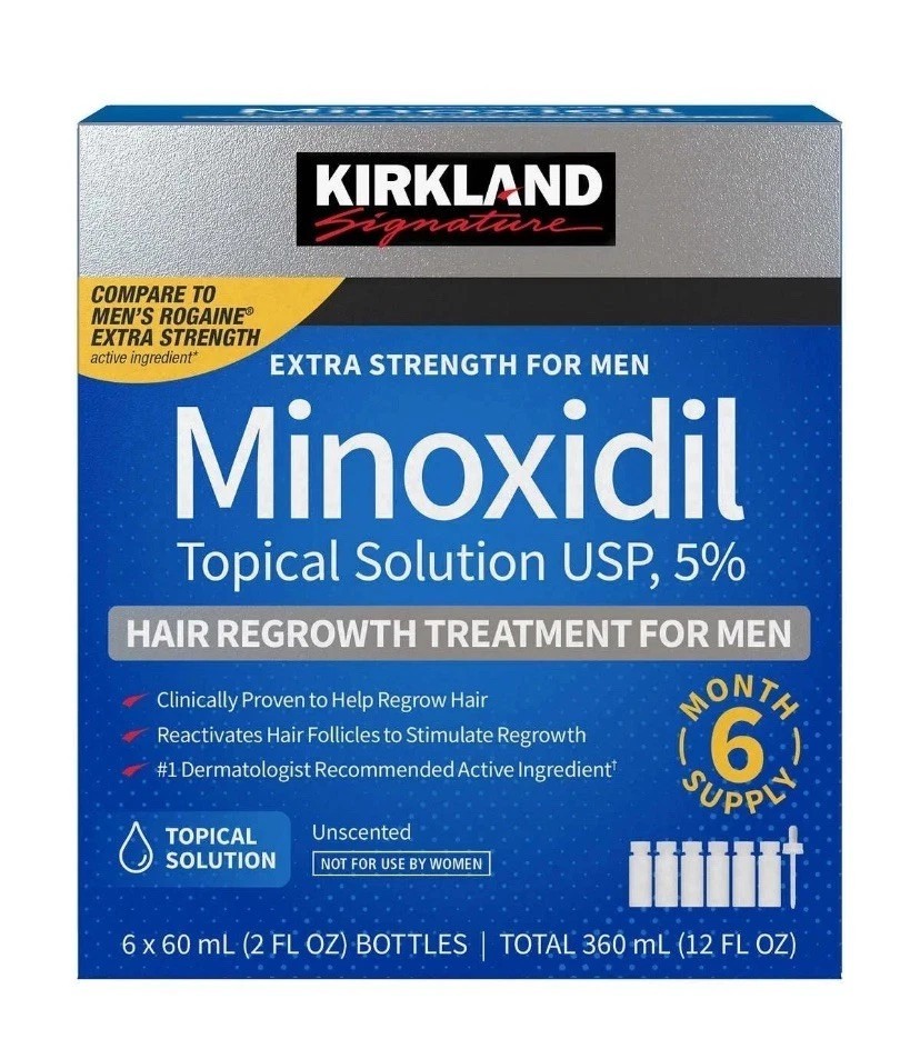 Kirkland Minoxidil 5% Extra Strength Men 6 Month Supply Hair Regrowth EXP 06/27+
