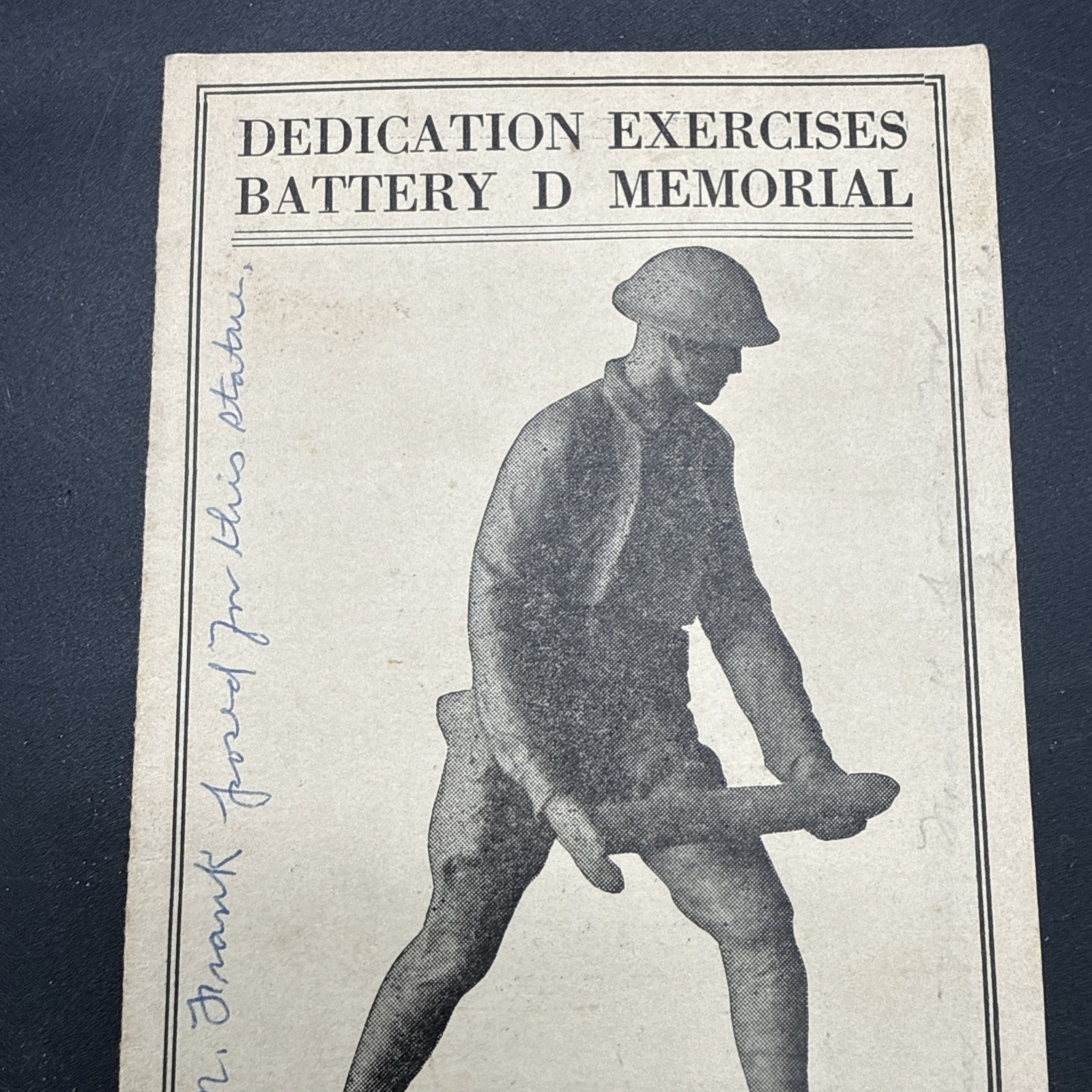 WWI 1924 Dedication Exercises Battery D Memorial 102nd Field Artillery 26th Div